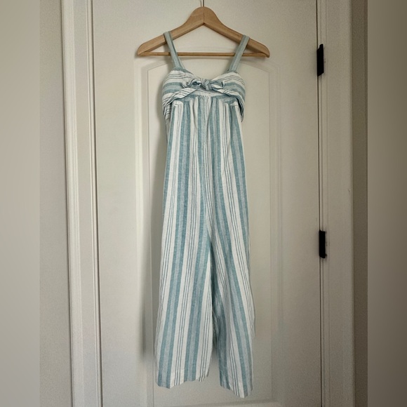 Hope & Henry Girls’ Striped Blue Jumpsuit - Picture 1 of 3